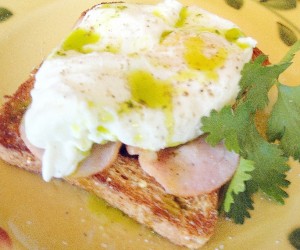 Eggs Benedict with Herb Oil