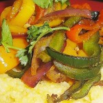 PeperonataPolenta Peperonata nestles on Polenta